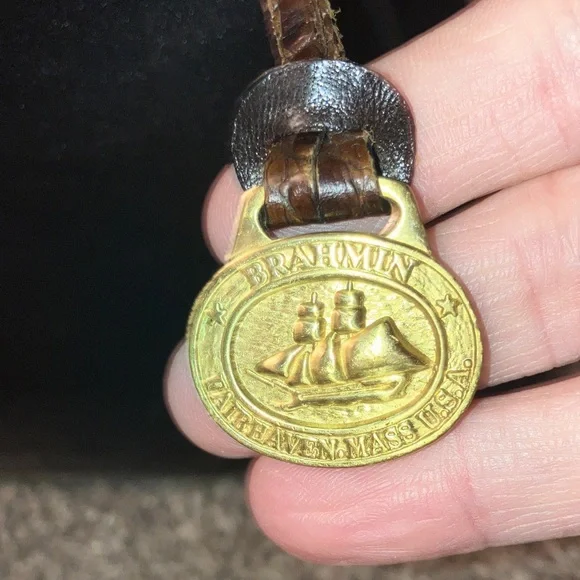 Brahmin Black and Brown Genuine Leather Croc Embossed Shoulder Bag 10” X 10” - Picture 16 of 16